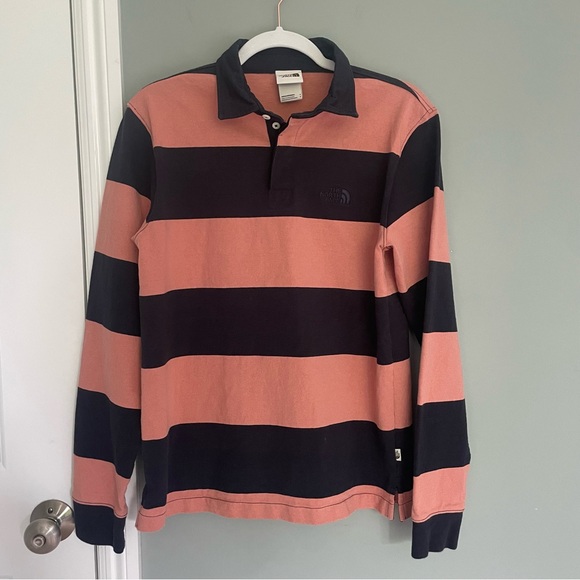 The North Face Other - The North Face Rugby Shirt Mens SMALL Long Sleeve Polo Striped Heavy Duty Warm